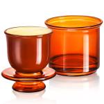 Hekeieon Butter Crock, Elegant Crystal Glass French Butter Dish for Fresh Spreadable Butter, Butter Keeper, Glass Butter Keeper to Leave On Counter,Amber