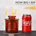 Hekeieon Butter Crock, Elegant Crystal Glass French Butter Dish for Fresh Spreadable Butter, Butter Keeper, Glass Butter Keeper to Leave On Counter,Amber