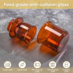 Hekeieon Butter Crock, Elegant Crystal Glass French Butter Dish for Fresh Spreadable Butter, Butter Keeper, Glass Butter Keeper to Leave On Counter,Amber