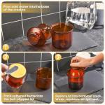 Hekeieon Butter Crock, Elegant Crystal Glass French Butter Dish for Fresh Spreadable Butter, Butter Keeper, Glass Butter Keeper to Leave On Counter,Amber