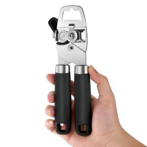 Dual Handle Can Opener, Smooth Edge Manual Can Opener for Safe & Effortless Opening, No Sharp Edges on Can, Comfort Grip & Rust-Resistant Stainless Steel, Easy to Clean