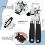 Dual Handle Can Opener, Smooth Edge Manual Can Opener for Safe & Effortless Opening, No Sharp Edges on Can, Comfort Grip & Rust-Resistant Stainless Steel, Easy to Clean