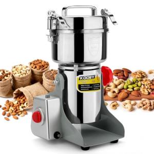 800G Electric Grain Grinder Mill, 2000W Swing-Type 304 Dry Cereals Pulverizer Makes Dry Goods, Spices, Coffee, Pepper, Etc., Commercial 110V High-speed Superfine Machine (800G Swing Type)