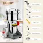 800G Electric Grain Grinder Mill, 2000W Swing-Type 304 Dry Cereals Pulverizer Makes Dry Goods, Spices, Coffee, Pepper, Etc., Commercial 110V High-speed Superfine Machine (800G Swing Type)