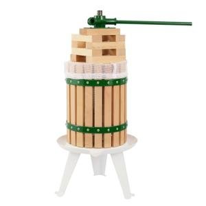 CAELUM Fruit Wine Press, 4.75 Gallon Wood Fruit and Cider Press Squeezer With T-Handle, Juice Maker, Wine Making Press Squeezer for Outdoor, Kitchen（Green）