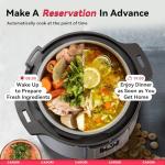 CARORI 1200W 12-in-1 Electric Pressure Cooker 8Qt, Stainless Steel Pressure Cooker, Slow Cook Rice Cooker Steamer Sauté, Yogurt Maker, Warmer & Sterilizer with Recipe, Safer Venting Design, Sliver