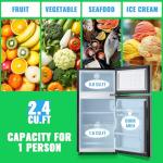 DEMULLER 2.4 Cu.ft Mini Fridge with Freezer Small Refrigerator with 7 Adjustable Temperature Control & Ajustable Feet, Compact Tiny Size Dorm Refrigerator Ideal for Kitchen Office Apt Dark Grey