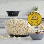 West Bend Stir Crazy Hot Oil Popcorn Popper, Popcorn Maker Machine with Large Serving Bowl Lid and Stirring Rod, 6 Qt, Black