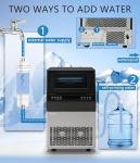 Dessiz Commercial Ice Maker Machine, 100lbs/24H and 45pcs Stainless Steel Freestanding Ice Machine, Tap Water & Top Loading Under Counter ice Maker,Self-Cleaning for Bar Office Restaurant
