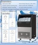Dessiz Commercial Ice Maker Machine, 100lbs/24H and 45pcs Stainless Steel Freestanding Ice Machine, Tap Water & Top Loading Under Counter ice Maker,Self-Cleaning for Bar Office Restaurant