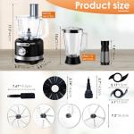 Davivy 16-Cup Food Processor and Blender, 6-Cup (50oz) Glass Blender Food Processors Combo – 10-in-1 Full-Size Food Processor with 600W Motor, 2 Speeds + Pulse for Home Use, Black