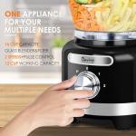 Davivy 16-Cup Food Processor and Blender, 6-Cup (50oz) Glass Blender Food Processors Combo – 10-in-1 Full-Size Food Processor with 600W Motor, 2 Speeds + Pulse for Home Use, Black