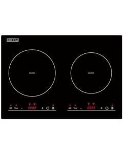 Empava Electric Stove Induction Cooktop Horizontal with 2 Burners in Black Vitro Ceramic Smooth Surface Glass 120V, 12 Inch