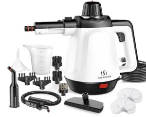 1200W Handheld Steam Cleaner for Home, Powerful Natural Multi‑Surface Steam Cleaner with 12 Accessories, 13.5oz Pressurized Steamer for Deep Cleaning Tile, Grout, Showers, Bathrooms, Kitchens & Car