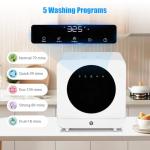 Portable Dishwasher Countertop, 6 Washing Programs Tabletop Dishwasher With 5 L Built-In Water Tank, Air-Dry Function, LED Display & Touch Control, Dual Spray Rinsing, Self Absorbing Water Dishwasher
