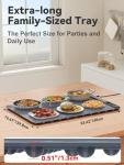 Extra Large Food Warming Tray with Adjustable Temperature Control, Electric Server Warmer Mat, Hot Plate for Buffets, Restaurants, House Parties, Party Events (24" x 16") - Gray