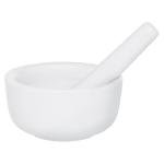 HIC Kitchen Mortar and Pestle Set, Fine Porcelain, 3.5-Inch, Spice Herb Grinder, Pill Crusher, Nut Butter Maker