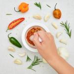 HIC Kitchen Mortar and Pestle Set, Fine Porcelain, 3.5-Inch, Spice Herb Grinder, Pill Crusher, Nut Butter Maker