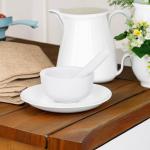 HIC Kitchen Mortar and Pestle Set, Fine Porcelain, 3.5-Inch, Spice Herb Grinder, Pill Crusher, Nut Butter Maker