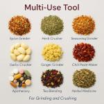 HIC Kitchen Mortar and Pestle Set, Fine Porcelain, 3.5-Inch, Spice Herb Grinder, Pill Crusher, Nut Butter Maker