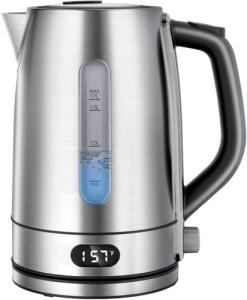 Kismile Electric Kettle, Capacity Indicator, 7 Adjustable Temp Settings & 2h Keep Warm, Auto Shut-Off, 1.7L 1500W Water Boiler for Coffee & Tea, Stainless Steel