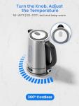 Kismile Electric Kettle, Capacity Indicator, 7 Adjustable Temp Settings & 2h Keep Warm, Auto Shut-Off, 1.7L 1500W Water Boiler for Coffee & Tea, Stainless Steel