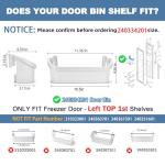 240334201 Refrigerator Door Shelf Bin Compatible with Frigidaire Kenmore BFHS2611LM0 BGHS2634KE2 CRSE263TB0, 240334201 Fridge Door Bin Replace AP2115843 891031 AH429846 240334207 EAP429846 PS429846