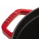 STAUB Cast Iron Dutch Oven 4-qt Round Cocotte, Made in France, Serves 3-4, Cherry