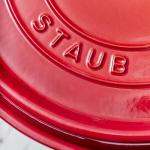 STAUB Cast Iron Dutch Oven 4-qt Round Cocotte, Made in France, Serves 3-4, Cherry