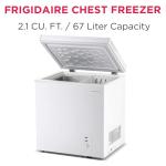 Frigidaire Chest Deep Freezer, 2.0 Cu. Ft. Capacity, Adjustable Thermostat-Removable Vinyl Coated Wire Basket-Easy Defrost Drain- Garage Ready- Pearl White
