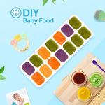 DOQAUS Ice Cube Trays 4 Pack, 56 pcs Silicone Ice Cubes Tray Maker with Spill-Resistant Removable Lid, Easy Release & Pop out, LFGB and BPA Free, Stackable Flexible, for Soup, Food, Cocktail, Coffee