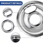 Electric Stove Burner Drip Pans W10196405(8”) W10196406(6”) Silver+Electric Stove Burner Replacement MP15YA(6") MP21YA(8") Compatible for Whirl-pool Ken-more May-tag Ama-na etc by MIFLUS