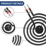 Electric Stove Burner Drip Pans W10196405(8”) W10196406(6”) Silver+Electric Stove Burner Replacement MP15YA(6") MP21YA(8") Compatible for Whirl-pool Ken-more May-tag Ama-na etc by MIFLUS