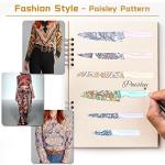 Astercook Paisley Pattern Knife Set with Cover, Dishwasher Safe Colorful Knives with 6 Knife Sheath, German Stainless Steel Rainbow Knife Set