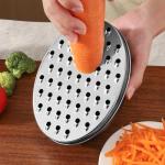 Stainless Steel Cheese Grater with Airtight Storage Container - Box Grater for Kitchen, Shredder for Parmesan, Cheddar, Vegetables, Chocolate, Nutmeg - Includes Lemon for Citrus, Ginger, Butter