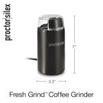 Proctor Silex Electric Coffee Grinder for Beans, Spices and More, Stainless Steel Blades, Makes upto 12 Cups, Black