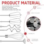 Hand Mixer Attachments Beater 6Pcs, Whisk, Blending Rod and Dough Hooks, Stainless Steel Hand Mixer Accessories for Kitchenaid Hand Mixers KHM3 KHM5 KHM7 KHM9, Dishwasher Safe