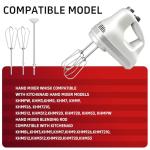 Hand Mixer Attachments Beater 6Pcs, Whisk, Blending Rod and Dough Hooks, Stainless Steel Hand Mixer Accessories for Kitchenaid Hand Mixers KHM3 KHM5 KHM7 KHM9, Dishwasher Safe