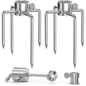 Onlyfire 6006 Grill Replacement Rotisserie Meat Forks(1-Pair) Kit with Spit Counter Balance and Bushing - Fits 1/2" Hexagon & 3/8" and 5/16" Square Spit Rods