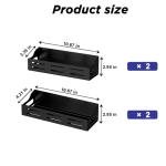 Carwiner 4 Pack Magnetic Spice Rack for Refrigerator, Magnetic Refrigerator Organizer, Strong Magnetic Fridge Shelf, Rustproof Side Fridge Storage Rack for Kitchen,Black (CW-CTTLJ-4P)