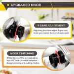 Dyna-Living Electric Pasta Maker Noodle Maker Machine Dough Spaghetti Roller Pressing Machine Thickness Adjustable Stainless Steel 135W for for Home Family Use (1.5mm round noodle+4mm flat noodle)