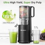 Slow Cold Press Juicer Machine: Electric Masticating Juicer Extractor Easy Clean - Whole Fruit Vegetable Juice Maker - Cold Pressed Slow Blender Juicer with Wide Large Chute Mouth
