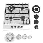 24″x20″ Built in Gas Cooktop 4 Burners Stainless Steel Stove with NG/LPG Conversion Kit Thermocouple Protection and Easy to Clean (20Wx24L)