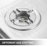 24″x20″ Built in Gas Cooktop 4 Burners Stainless Steel Stove with NG/LPG Conversion Kit Thermocouple Protection and Easy to Clean (20Wx24L)