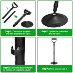 BSTSLL Trash Compactor for kitchen (20" to 25"H), Manual Waste Compactor, Trash Can Compressor Garbage Tamper Press Tool for Small Outdoor Bins -Lightweight- Reduces Trash Volume&Saves Bags