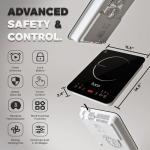 TUCO Portable Induction Cooktop Burner Hot Plate Electric Stove with Shatter-Proof Ceramic Glass, LCD Sensor Touch, ETL Certified, 20 Cooking Modes, 1800 Watts