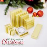 TheDisplayGuys - 100-Pack #11 Cotton Filled Cardboard Paper Jewelry Boxes Gift Case - Gold Foil (2.1" x 1.8" x 0.8") - for Shipping or Storage