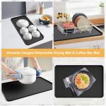 Silicone Coffee Mat, 24''x16'' Bar Mat with Detachable Dish Drying Mat - Fits Under Coffee Maker & Dish Rack