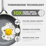 GreenPan Hybrid 9.5” & 11” Nonstick Stainless Steel Frying Pan Set, APEX Tri-Ply Thermobond PFAS-Free Ceramic Skillets, Induction & All Cooktop Compatible, Oven Temp to 850°F, Dishwasher Safe, Silver