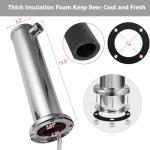 Single Beer tap Tower with 1/4 Barb, 3'' Draft Kegerator Tap Tower Stainless Steel Keg Tower Parts Stainless Core Self-Closing Beer Faucet Brewing Tower Dispenser with Pre-assembled Beer Lines Kit